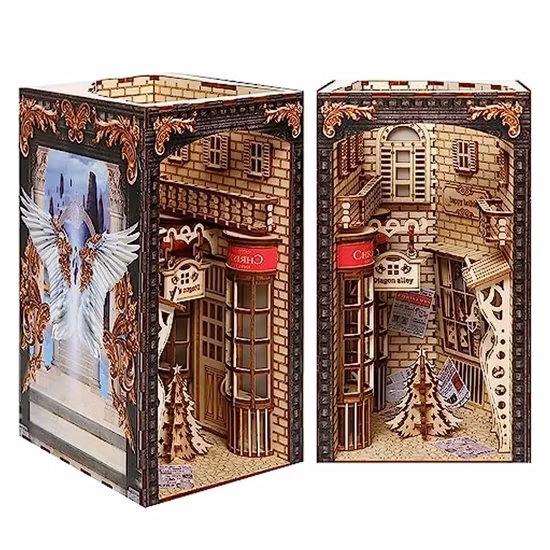 3D Wooden Puzzle Bookend DIY Book Nook Kit Decorative Bookend