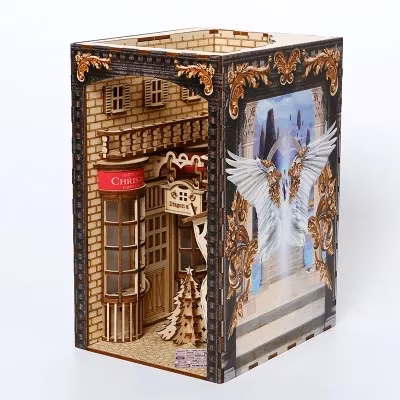 3D Wooden Puzzle Bookend DIY Book Nook Kit Decorative Bookend