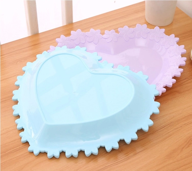 Fashion Design Heart-Shaped Plastic Fruit Plate