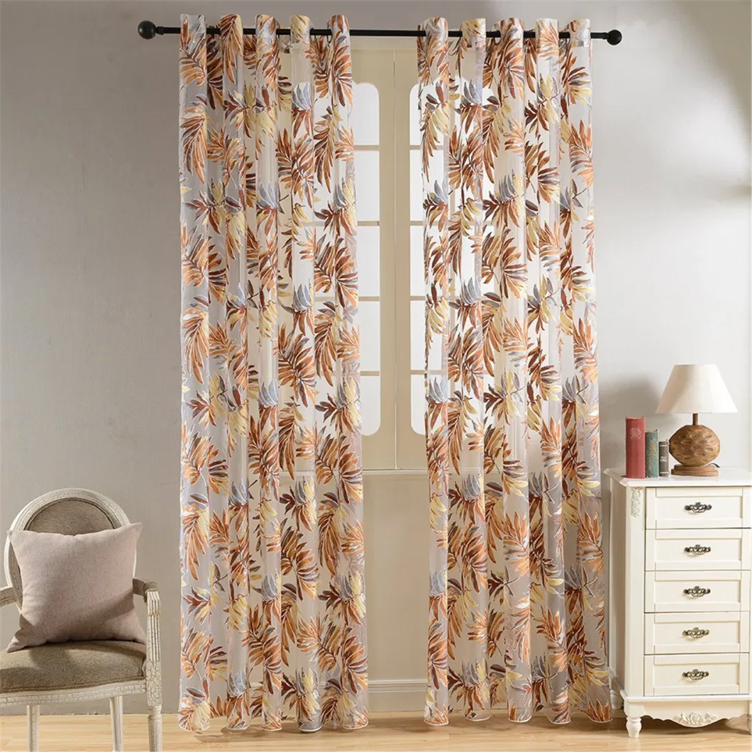 2023hot Selling Modern Floral Butterfly Print Living Room Bedroom Sheer Curtain